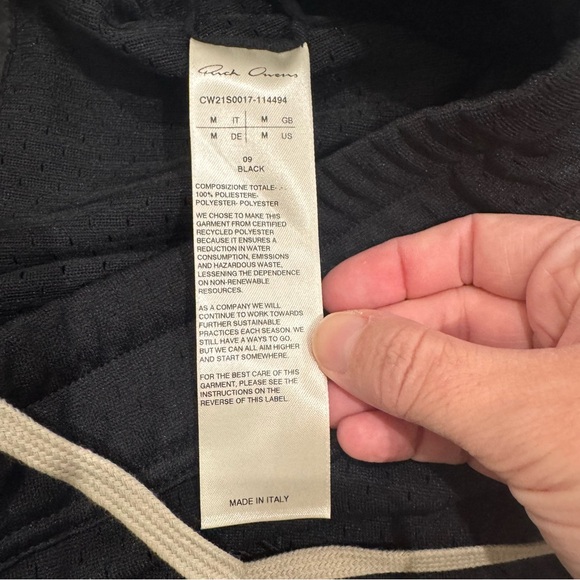 Rick Owens X Champion Eco Mesh Toga Skirt Black - Picture 7 of 9